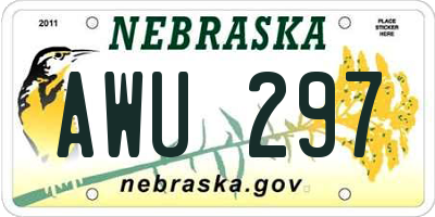 NE license plate AWU297