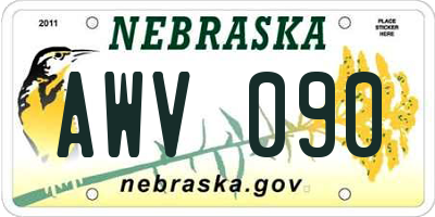 NE license plate AWV090