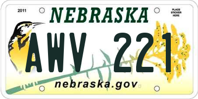 NE license plate AWV221