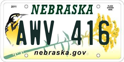 NE license plate AWV416