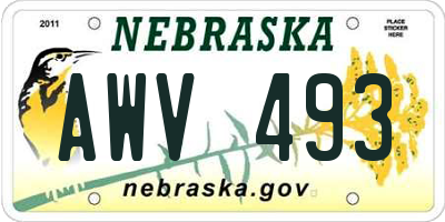 NE license plate AWV493