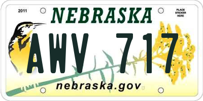 NE license plate AWV717