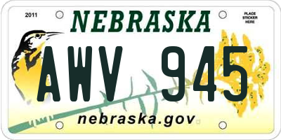 NE license plate AWV945