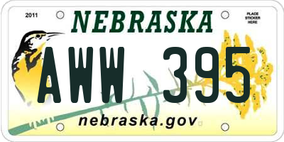 NE license plate AWW395