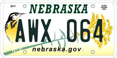 NE license plate AWX064
