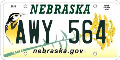 NE license plate AWY564