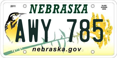 NE license plate AWY785
