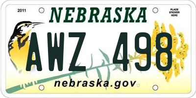 NE license plate AWZ498