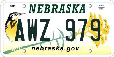 NE license plate AWZ979