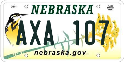 NE license plate AXA107