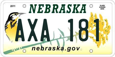NE license plate AXA181