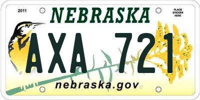 NE license plate AXA721