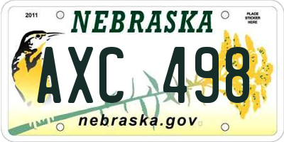 NE license plate AXC498