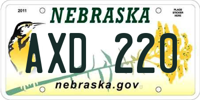 NE license plate AXD220