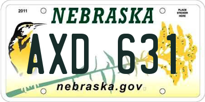 NE license plate AXD631