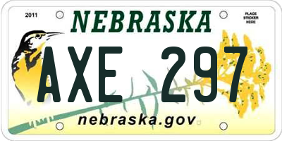 NE license plate AXE297