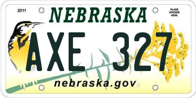 NE license plate AXE327