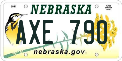 NE license plate AXE790
