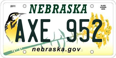 NE license plate AXE952