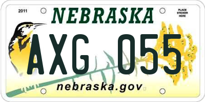 NE license plate AXG055