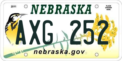 NE license plate AXG252