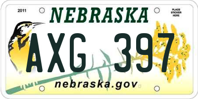 NE license plate AXG397