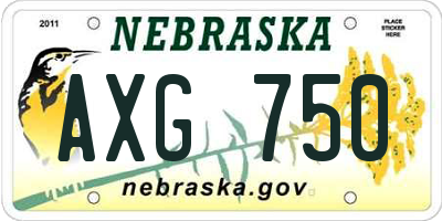 NE license plate AXG750
