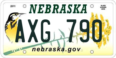 NE license plate AXG790
