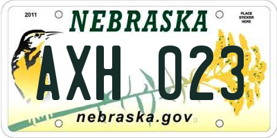 NE license plate AXH023