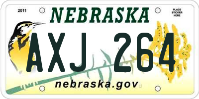 NE license plate AXJ264