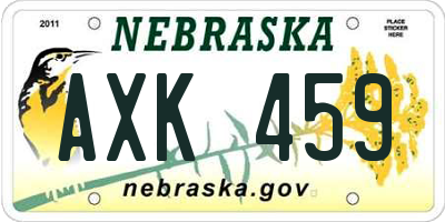 NE license plate AXK459