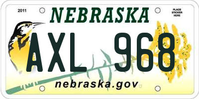NE license plate AXL968