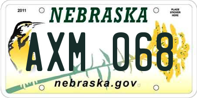 NE license plate AXM068