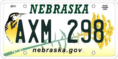NE license plate AXM298