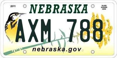 NE license plate AXM788