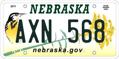 NE license plate AXN568