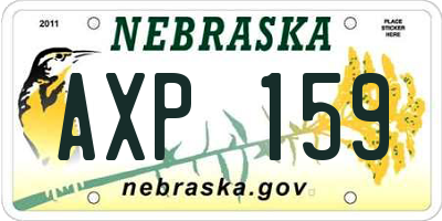NE license plate AXP159