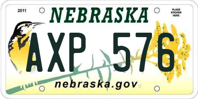 NE license plate AXP576