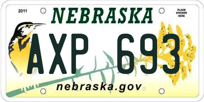 NE license plate AXP693