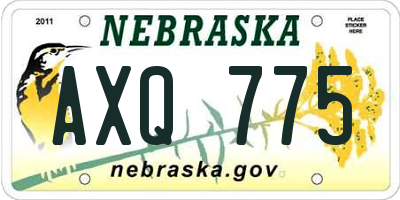 NE license plate AXQ775