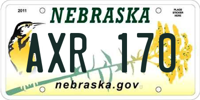 NE license plate AXR170