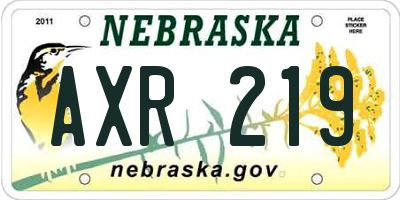 NE license plate AXR219