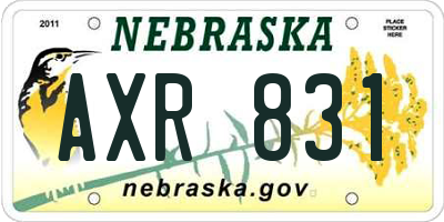 NE license plate AXR831