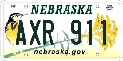 NE license plate AXR911