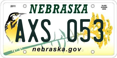 NE license plate AXS053