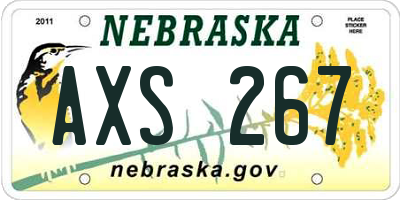 NE license plate AXS267