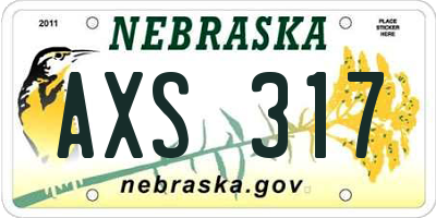 NE license plate AXS317
