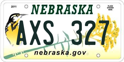 NE license plate AXS327