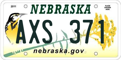 NE license plate AXS371