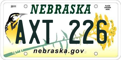 NE license plate AXT226